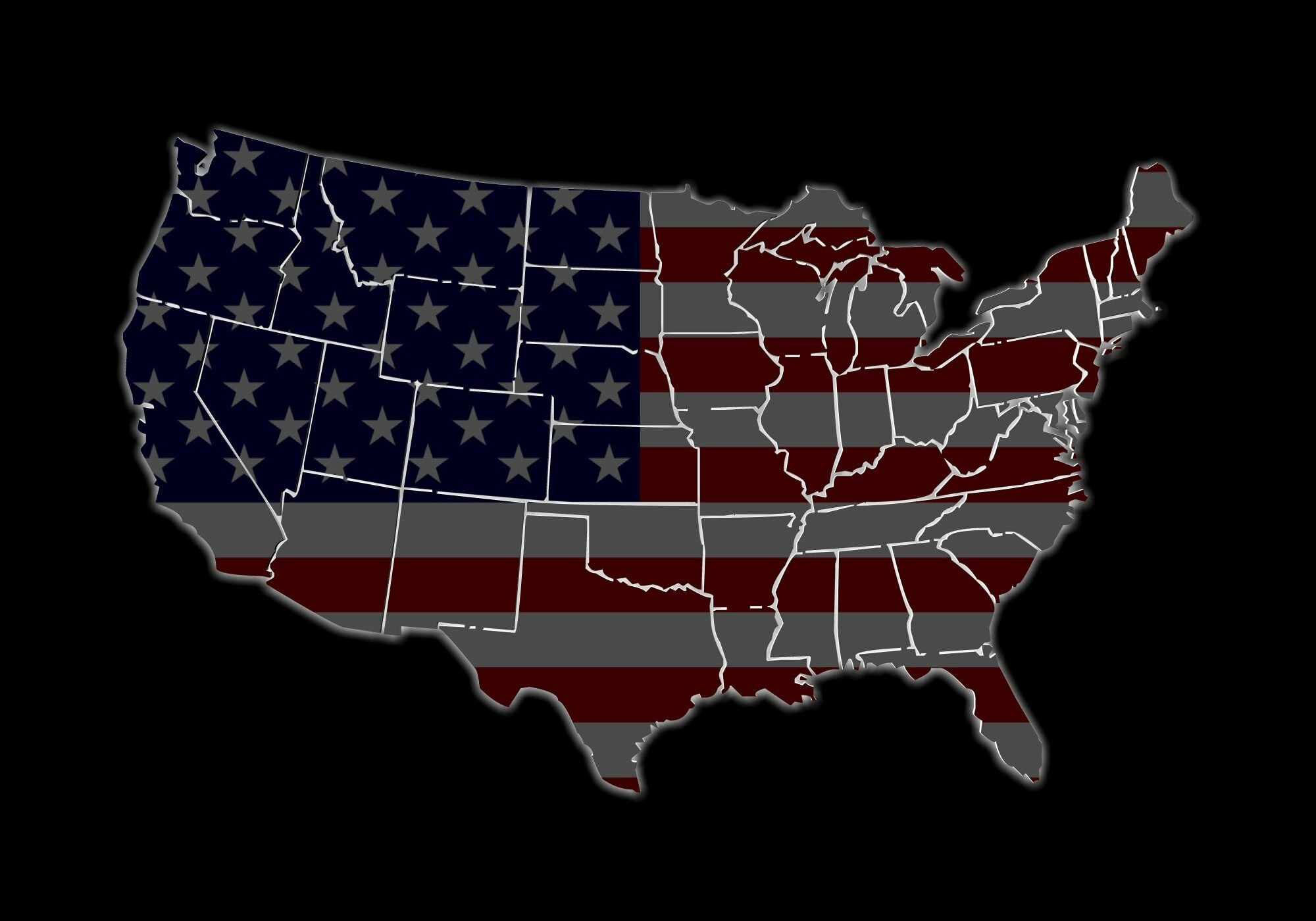 usa map with states borders